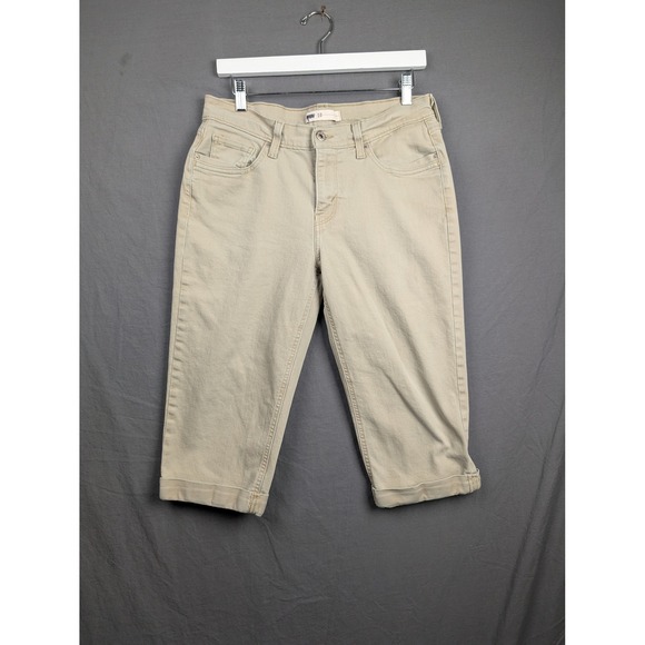 Levi's Denim - Levis Khaki Tan Capri Jeans Womens Size 10 W30 Stretch Denim